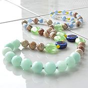 Украшения handmade. Livemaster - original item Beads of medium length Minty fresh. Handmade.
