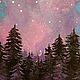 Зимняя ночь. Ночной пейзаж. Картины. Яркие картины Ланы. Ярмарка Мастеров.  Фото №5