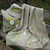 Одежда handmade. Livemaster - original item Skirt Bag Panama -set Sunny Mood. Len.Painting. Handmade.