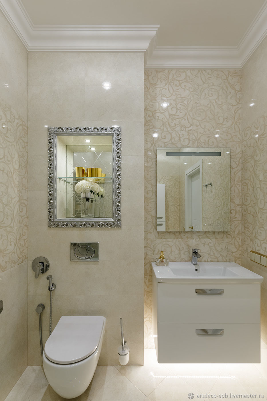 фото дизайна зеркала в ванную