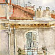 Painting Balcony (urban landscape, ashy, brick, blue). Pictures. Margarita Alexandrova. Online shopping on My Livemaster.  Фото №2