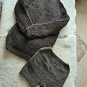 Мужская одежда handmade. Livemaster - original item Sweater shorts made of sheep wool set. Handmade.