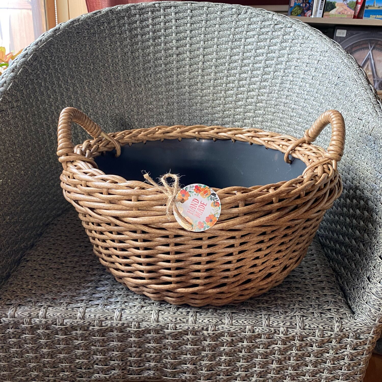 Кашпо из искусственного ротанга..объём 12 литров с ручками – купить на ...