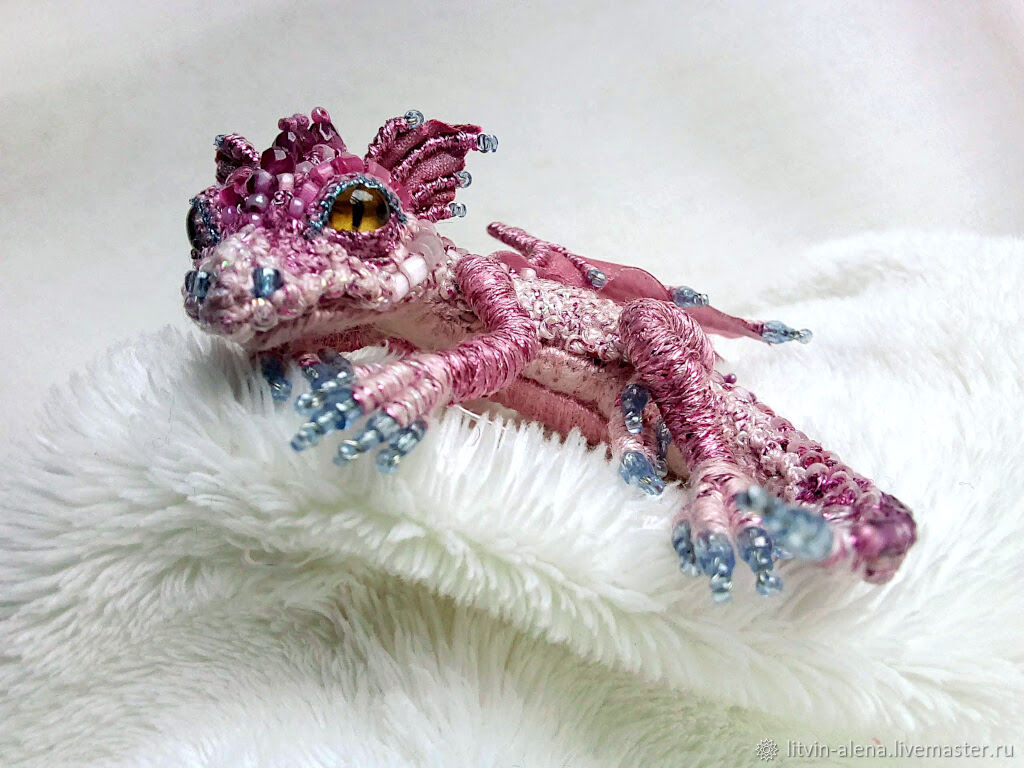 Brooch dragon 'Flo Pink', the Pink Flamingo, Brooches, Moscow,  Фото №1