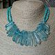 Turquoise necklace with crystals. Necklace. tira-bijou. Online shopping on My Livemaster.  Фото №2