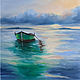 Oil painting Sea Green Boat Seascape, Pictures, Moscow,  Фото №1