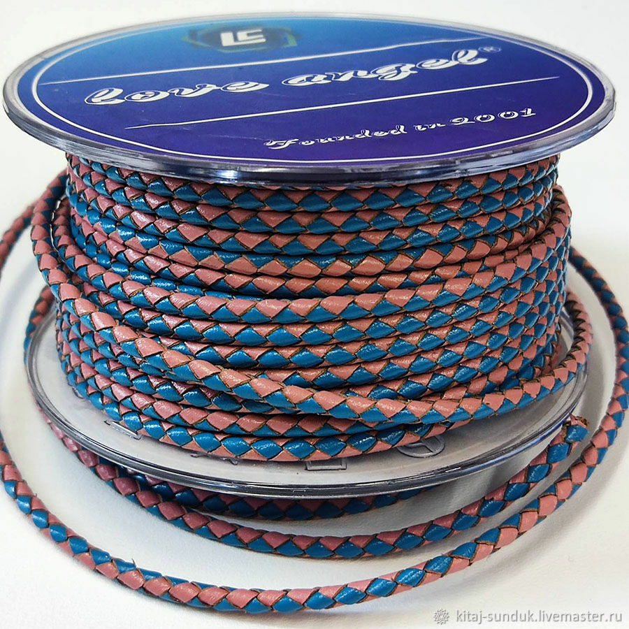 ШНУР КОЖАНЫЙ КРУГЛОГО СЕЧЕНИЯ 3 ММ ПЛЕТЕНЫЙ ДВУХЦВЕТНЫЙ купить в ...