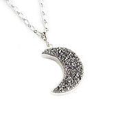 Украшения handmade. Livemaster - original item Agate moon pendant, silver stones pendant, sparkling pendant. Handmade.