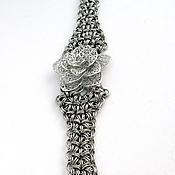 Украшения handmade. Livemaster - original item Metal chain bracelet with filigree flower "Fleur". Handmade.