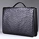 Briefcase-folder made of genuine ostrich leather IMS0501B. Brief case. CrocShop. Online shopping on My Livemaster.  Фото №2