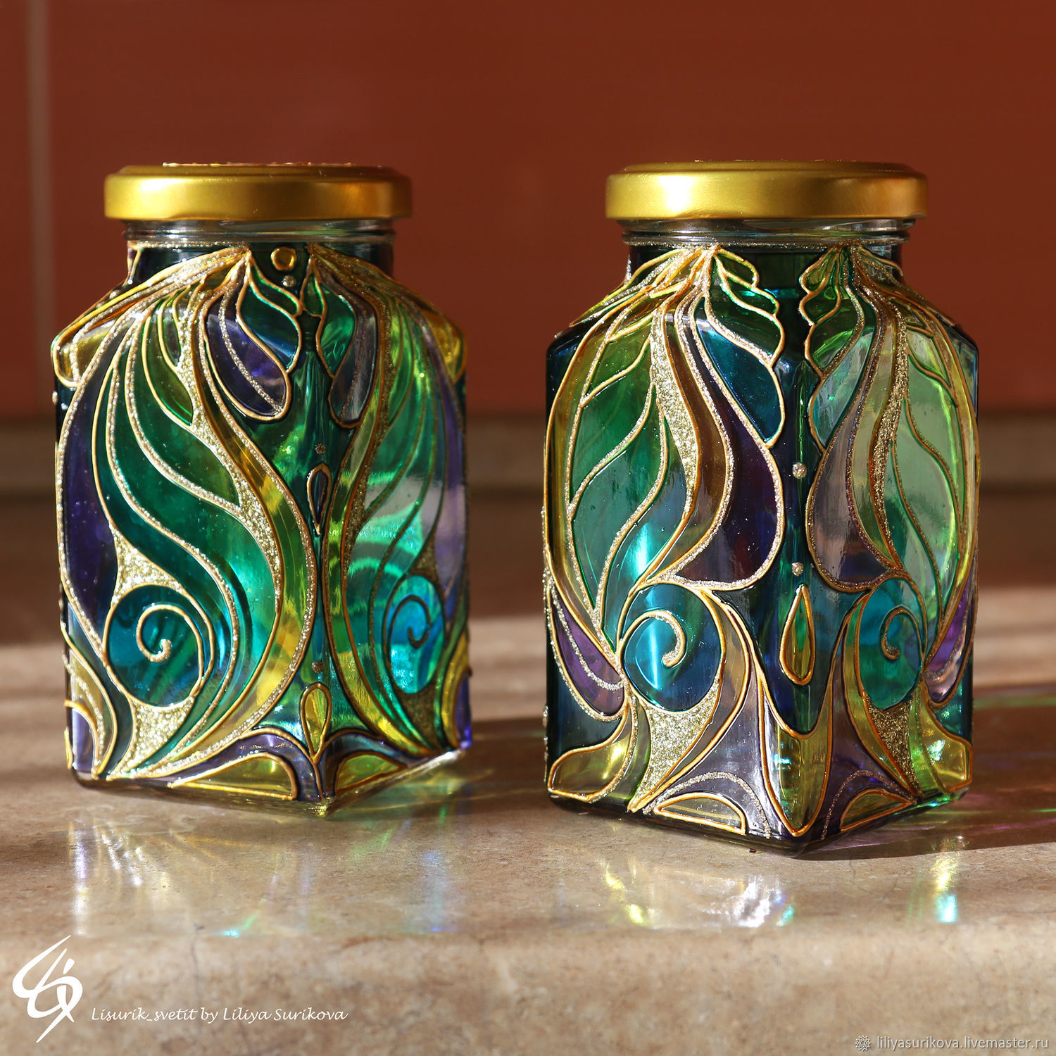 Bottle glass painting designs