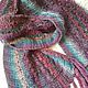 Knitted scarf 'Burgundy-blue-green'. Scarves. hand knitting from Galina Akhmedova. My Livemaster. Фото №5