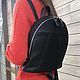 Order Backpack small black genuine leather. alekseevaksenia. Livemaster. . Backpacks Фото №3