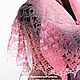 Ассиметричная ажурная шаль из шерсти Кауни розовая лиловая. Шали. Душевные шали от Швейцер Натальи. Ярмарка Мастеров.  Фото №4