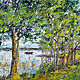 «Северный пейзаж. Кижи» Картина лето пейзаж озеро вода дерево масло