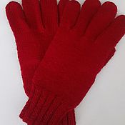 Аксессуары handmade. Livemaster - original item Knitted gloves 2181L, dark red. Handmade.