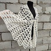 Аксессуары handmade. Livemaster - original item Shawl Knitted Cotton Cape Summer Openwork Mini Shawl. Handmade.