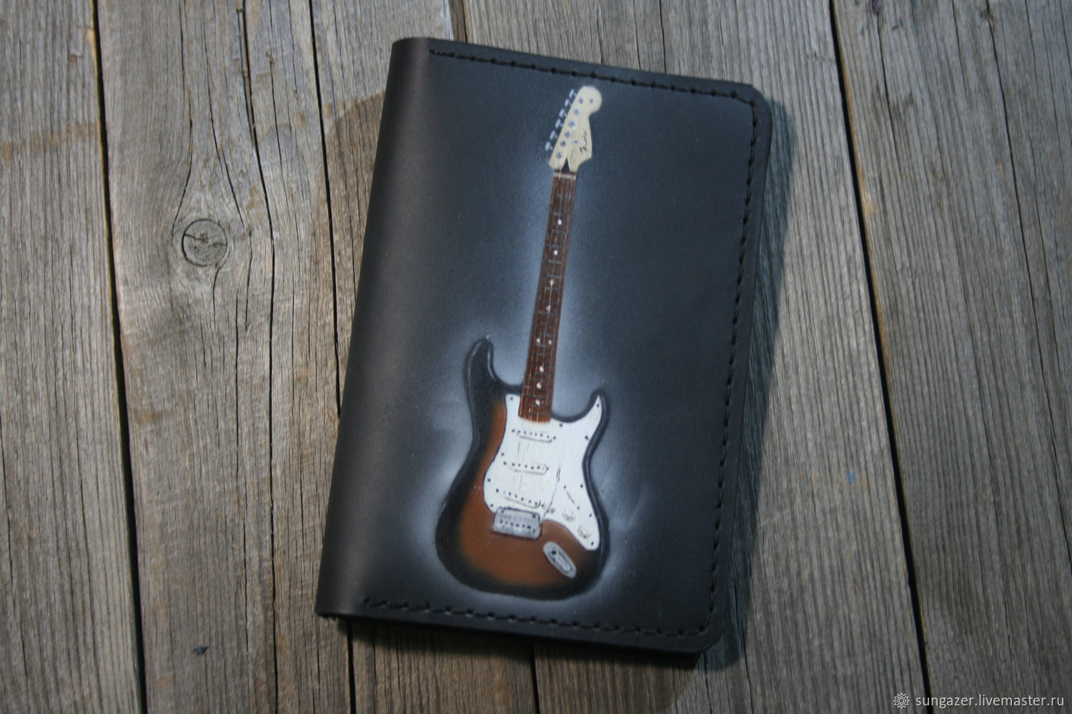 The passport cover is leather with a Fender pattern, Passport cover, Murmansk,  Фото №1