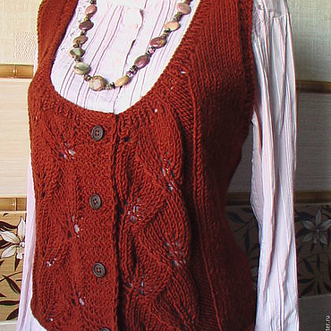 Одежда ручной работы. Ярмарка Мастеров - ручная работа Жилет вязаный. Handmade.