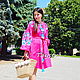 Pink Dress Boho Chic Dress Embroidered Vyshyvanka Dress, Dresses, Sevastopol,  Фото №1