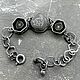 The Bunnies Bracelet. Silver, intaglio on shungite, tourmalines, Chain bracelet, St. Petersburg,  Фото №1