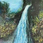Картины и панно handmade. Livemaster - original item Pictures: Oil painting Waterfall. Force of nature.. Handmade.