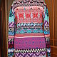 tunic: Woolen knitted tunic 'Bright ornament', Tunics, Ekaterinburg,  Фото №1