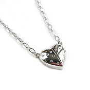 Украшения handmade. Livemaster - original item Heart pendant of two halves, silver heart pendant. Handmade.