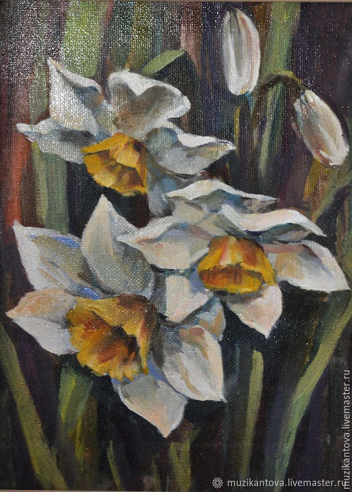 Нарциссы - красавцы в интернет-магазине на Ярмарке Мастеров | Картины ...