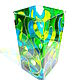 Стеклянная ваза интерьерная из цветного стекла прямоугольная с узором. Вазы. Стеклянный магазинчик. Ярмарка Мастеров.  Фото №5