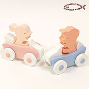 Куклы и игрушки handmade. Livemaster - original item Pink and blue cars 