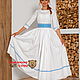 Order Dress festive in the floor Hope white with blue. Slavyanskie uzory. Livemaster. . Dresses Фото №3
