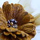 Flower brooch felted 'Shades of saffron', Brooches, Moscow,  Фото №1