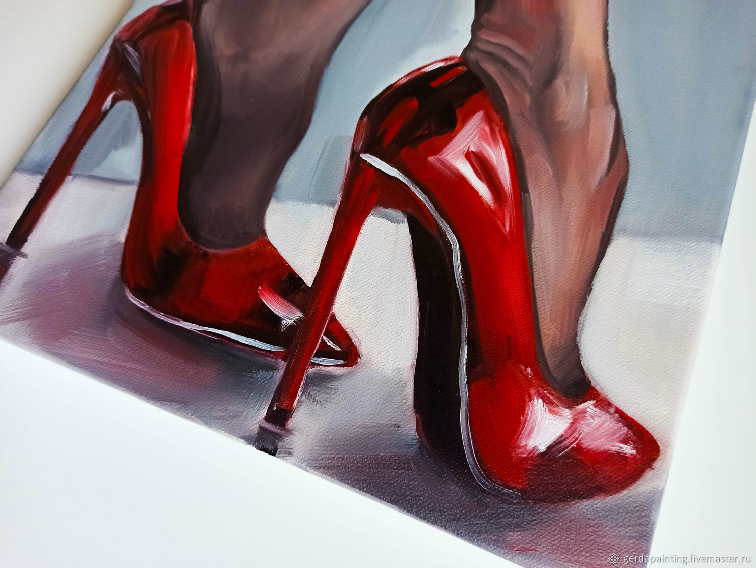 Картина маслом Красные туфли в интернет-магазине на Ярмарке Мастеров. 