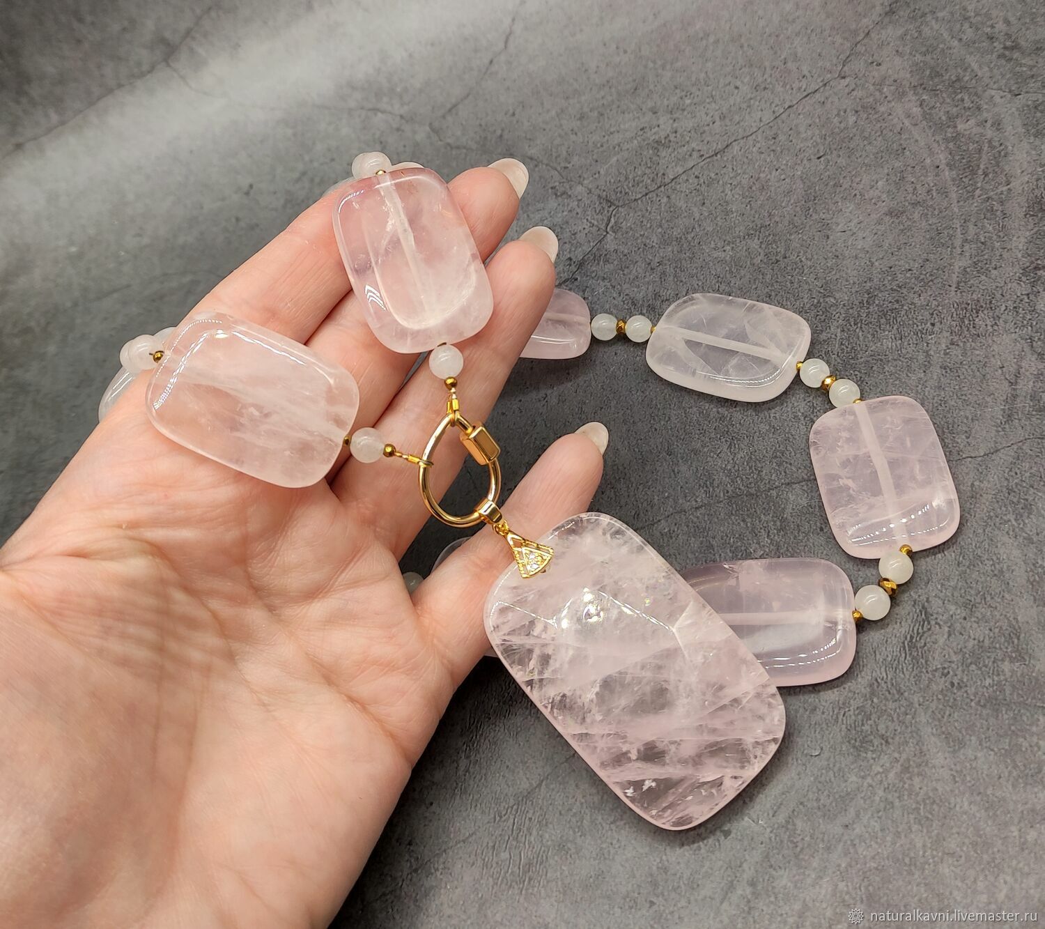 Natural Rose Quartz Necklace with 