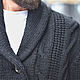 Men's black cardigan. Mens outerwear. SHAPAR - knitting clothes. My Livemaster. Фото №6