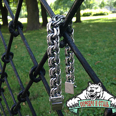  ручной работы. Ярмарка Мастеров - ручная работа Браслет мужской бисмарк серебро 925. Handmade.