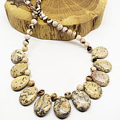 Работы для детей, handmade. Livemaster - original item Savannah beads (calcite, auripigment, pyrite, marble). Handmade.