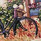 Order Painting cross stitch Rustic landscape Bicycle Provence. sweet-home11. Livemaster. . Pictures Фото №3