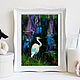 Mini painting Heron bird miniature oil painting with birds. Pictures. Colibri Art - Oil Painting. Online shopping on My Livemaster.  Фото №2