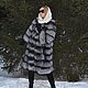 Fur coat black Fox.Sleeve 7/8. the transverse layout. Fur Coats. Zimma. My Livemaster. Фото №5