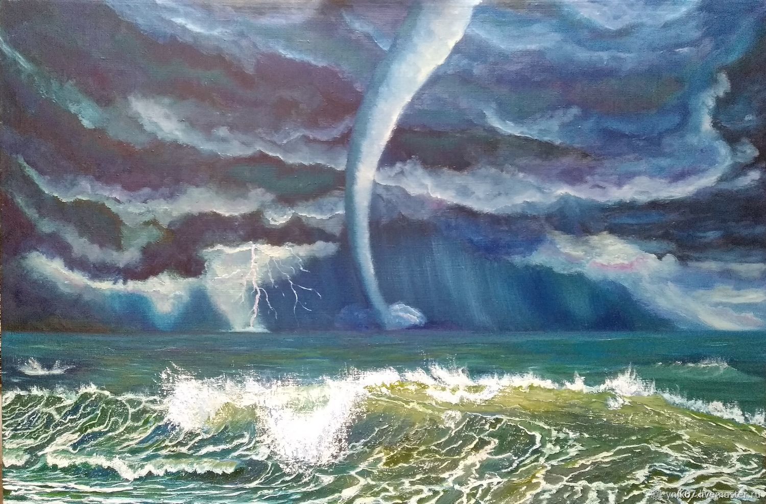 Рисунок шторм на море