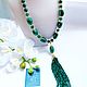 WITH PENDANT OF MALACHITE. Necklace. Magical Beauty Gems. My Livemaster. Фото №6