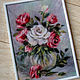 The picture is made of wool still life with roses. Pictures. Galina Ansiforova. My Livemaster. Фото №4