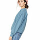 Cotton sweatshirt with voluminous sleeves in denim color. Sweatshirts. ivavavilonskaya. Online shopping on My Livemaster.  Фото №2