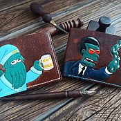 Сумки и аксессуары handmade. Livemaster - original item Meme Wallet With Thulhu fhtagn handmade with embossed and painted. Handmade.