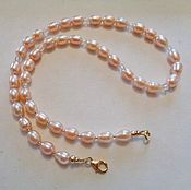 Украшения handmade. Livemaster - original item Necklace with class AA pearls and rock crystal in 585 gold. Handmade.