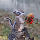 Chipmunk Mitka with a sprig of hawthorn Interior felted toy, Felted Toy, Zeya,  Фото №1