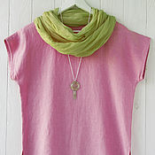 Одежда handmade. Livemaster - original item Dusty pink basic blouse made of 100% linen. Handmade.