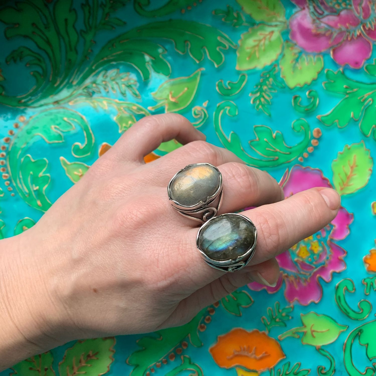 Ring with natural labrador, beautiful iridescence. RUSSIA, Rings, Ivanovo,  Фото №1